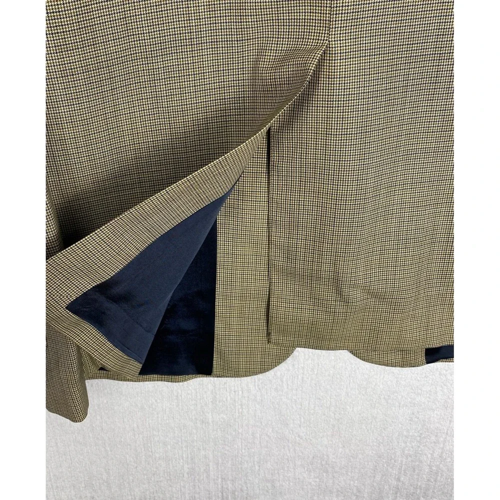 Vtg Banana‎ Republic Sport Coat Mens 42L Wool Houndstooth Made In Italy Academia